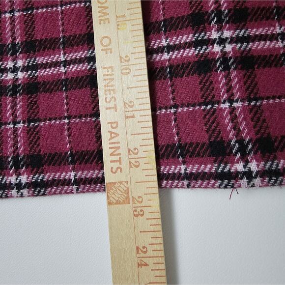Red Black Plaid Tartan Clueless Preppy Tailored Wool Skirt Academia Career USA 4 - Picture 6 of 13